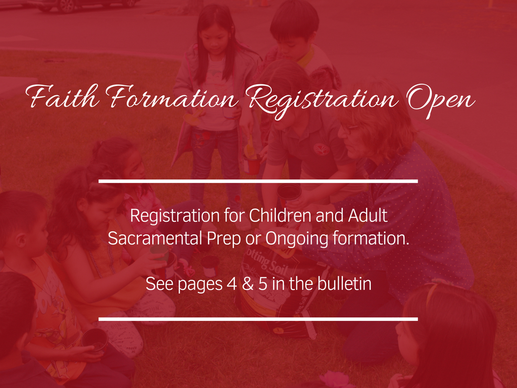 Faith Formation Registration open – Holy Spirit Fremont